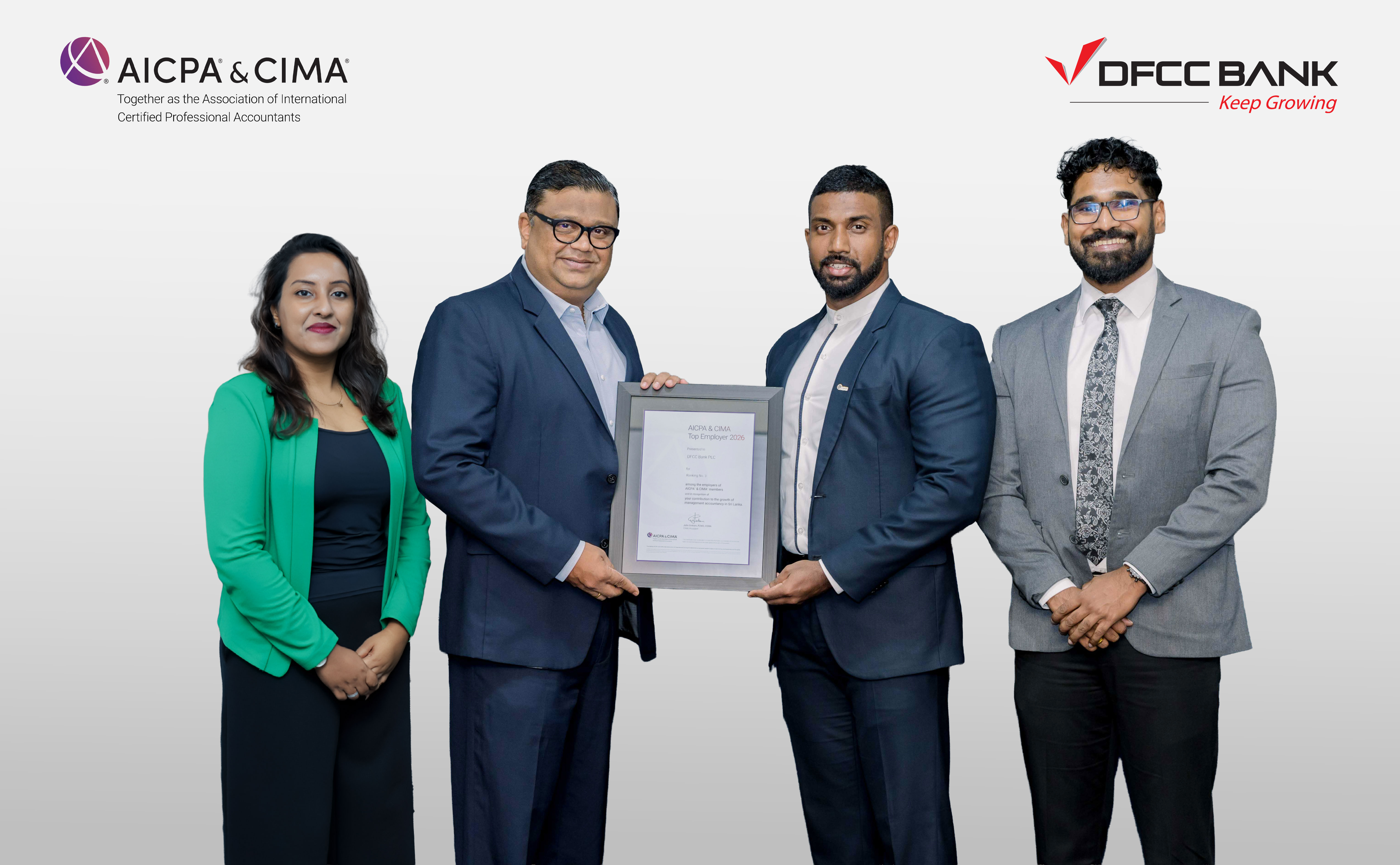 DFCC Bank Recognised Among Sri Lanka’s Top Employers for CIMA Members